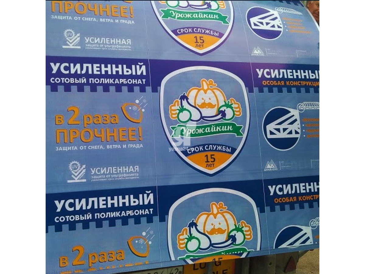 Сотовый поликарбонат 4мм "Урожайкин" Усиленный 2,1х6 м